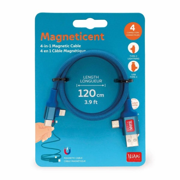 Legami Magnetic 4-in-1 Charging and Synchronisation Cable - Petrol Legami Magnetic 4-in-1 Charging and Synchronisation Cable - Petrol