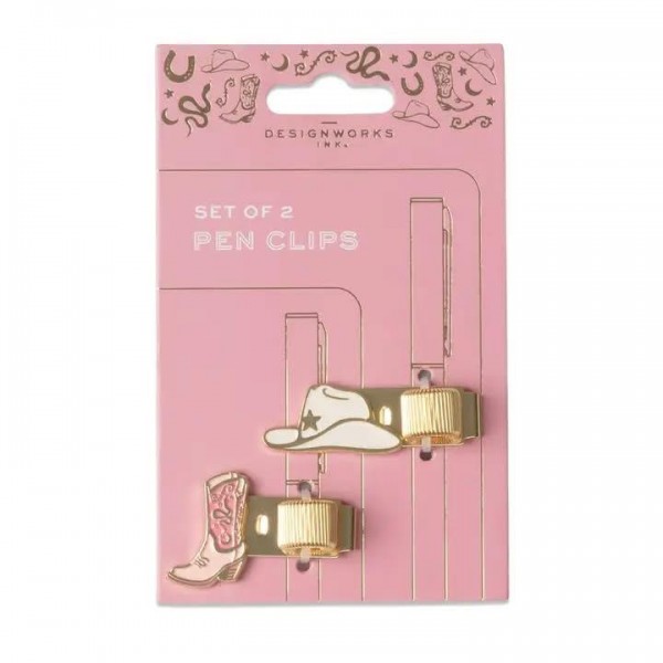 Designworks Pen Clips - Cowgirl Hat + Boot (Set Of 2) Designworks Pen Clips - Cowgirl Hat + Boot (Set Of 2)