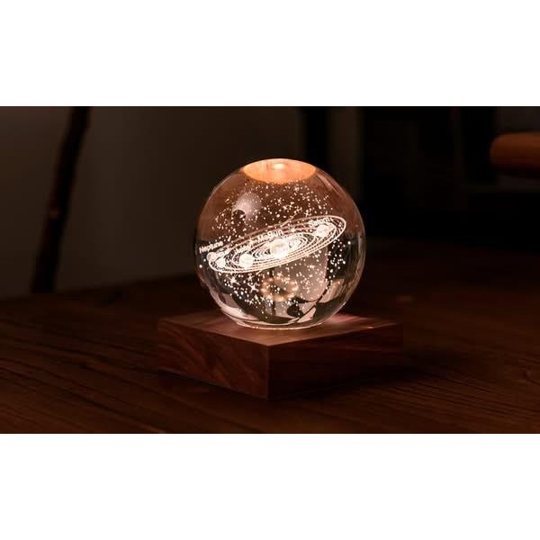 Gingko Design Amber Crystal Light 3D laser Solar System Gingko Design Amber Crystal Light 3D laser Solar System