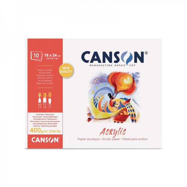 Canson Μπλοκ για Ακρυλικό 400g 18x24cm 10φ Canson Μπλοκ για Ακρυλικό 400g 18x24cm 10φ