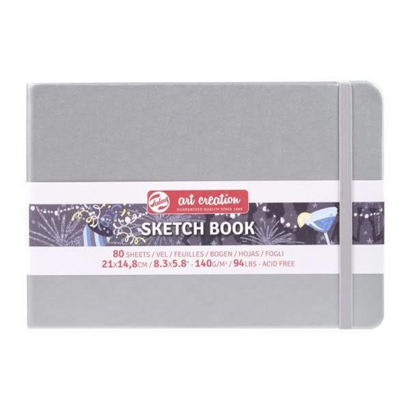 Art Creation Sketch Book A5 (14.8x21cm) Landscape 140gr 80p Shiny Silver