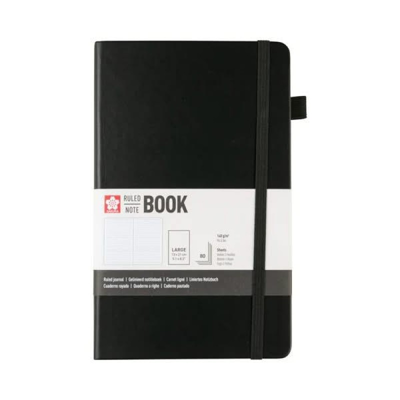 Sakura Ruled Journal 13x21cm 140g 80p Black