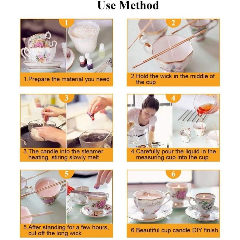 10 Κερωμένα Φυτίλια 8cm με Βάση (για Κερί Διαμέτρου έως 3,5-4 cm)