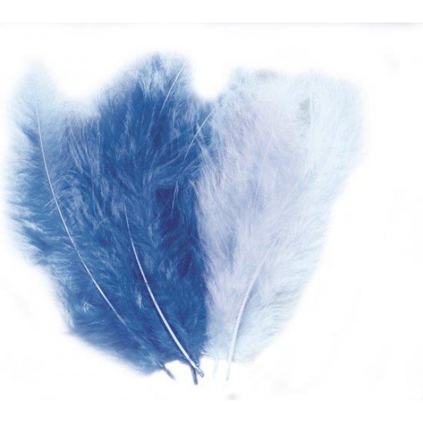 Συλλογή Φτερά γαλάζιο-μπλέ 10-15cm 15τεμ