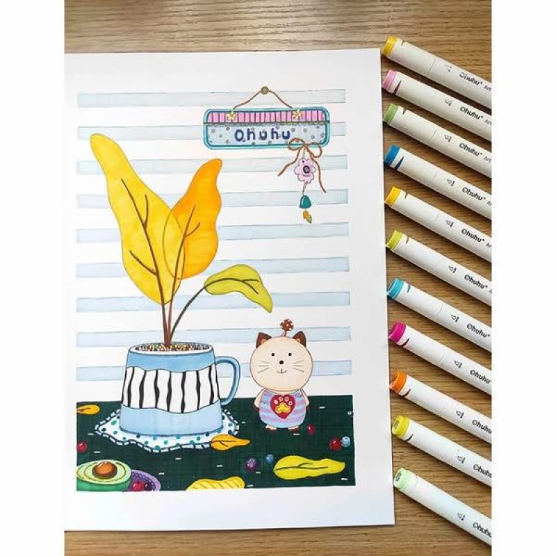 Ohuhu Σετ 160 Μαρκαδόρων Οινοπνεύματος Oahu Με Διπλή Μύτη Λεπτή-Πλακέ Ohuhu Σετ 160 Μαρκαδόρων Οινοπνεύματος Oahu Με Διπλή Μύτη Λεπτή-Πλακέ