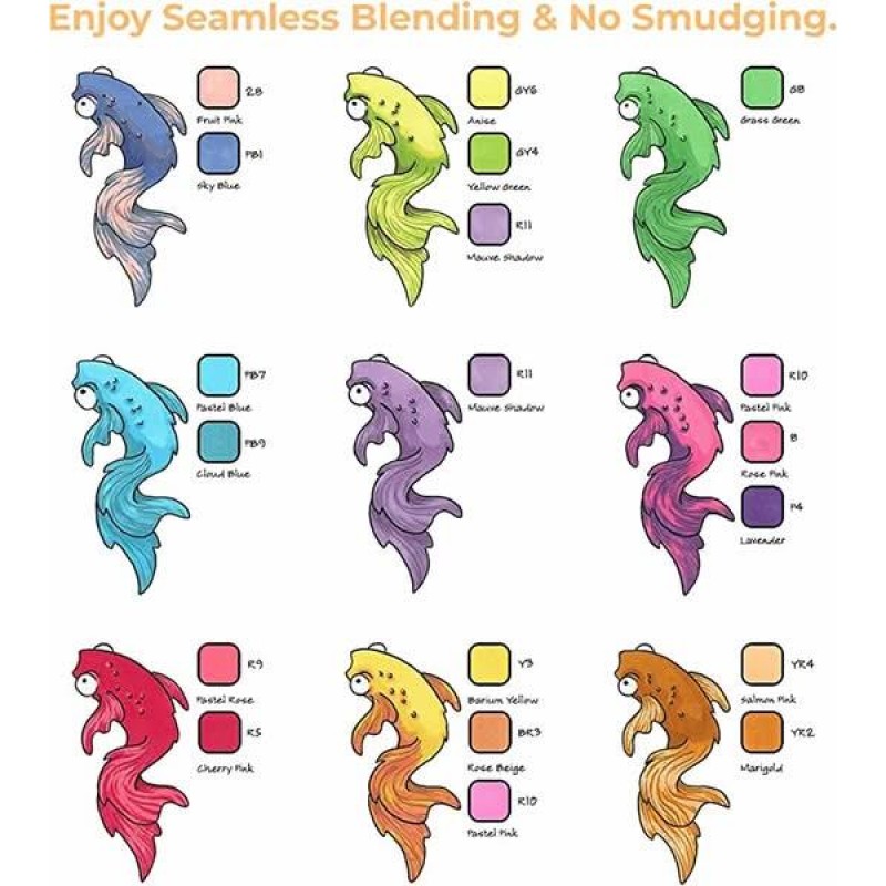 Ohuhu Σετ 48 Μαρκαδόρων Οινοπνεύματος Honolulu Με Διπλή Μύτη Πινέλο-Πλακέ