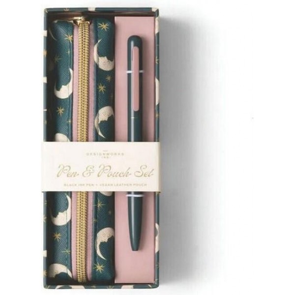 Designworks Σετ Κασετίνα + Στυλό Teal Moon Designworks Σετ Κασετίνα + Στυλό Teal Moon