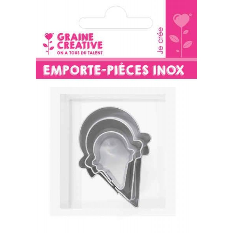 Σετ 3 Μεταλλικά Κουπ Πατ Σχήμα Χωνάκι Παγωτού