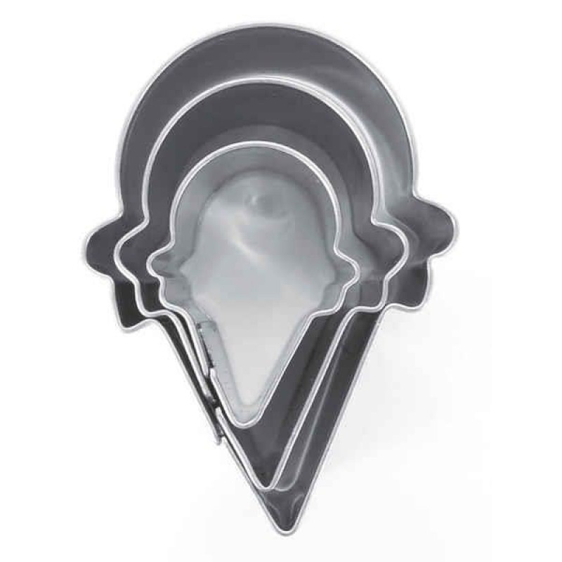 Σετ 3 Μεταλλικά Κουπ Πατ Σχήμα Χωνάκι Παγωτού