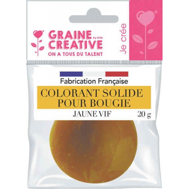 Στερεό Χρώμα Κεριού 20g Έντονο Κίτρινο