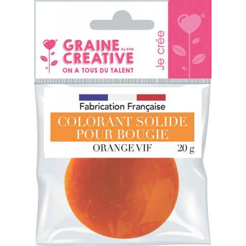Στερεό Χρώμα Κεριού 20g Έντονο Πορτοκαλί