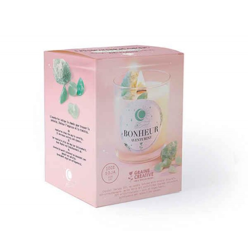 DIY Κιτ Κεριού Λιθοθεραπείας (Αβεντουρίνη/Ευτυχία)