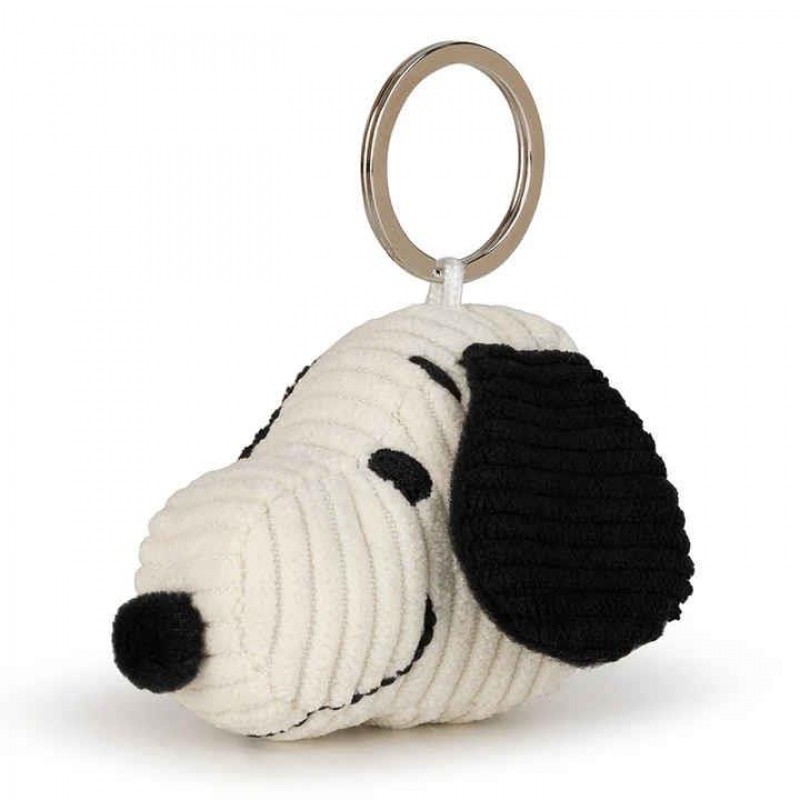 Bon Ton Snoopy Head Corduroy Cream Keychain - 4,5cm