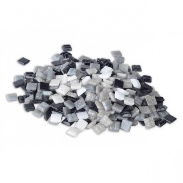 Ψηφίδες Glass Mosaic 10x10x4mm 250gr Άσπρες/Γκρι/Μαύρες Ψηφίδες Glass Mosaic 10x10x4mm 250gr Άσπρες/Γκρι/Μαύρες
