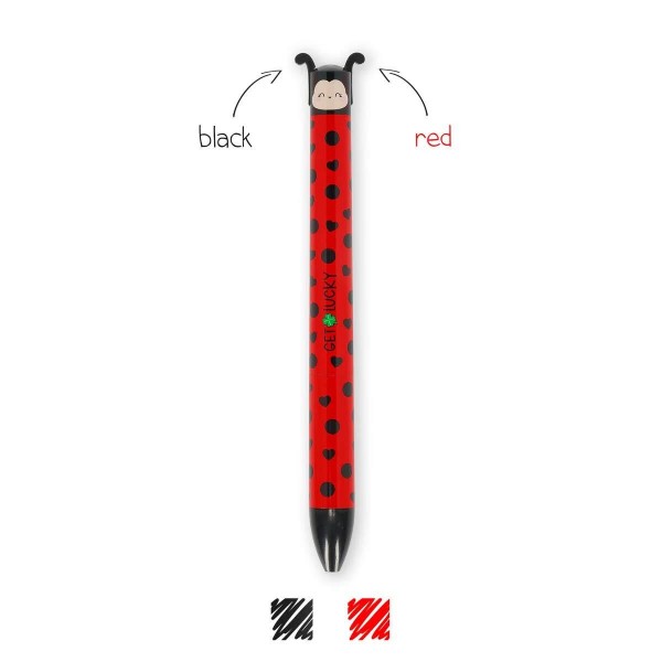 Legami Ladybug Two-Colour Ballpoint Pen - ClicknClack Legami Ladybug Two-Colour Ballpoint Pen - ClicknClack