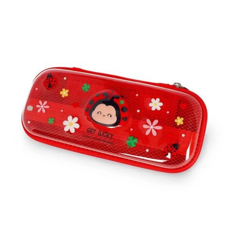 Legami Ladybug Rigid Transparent Pencil Case - WonderWow
