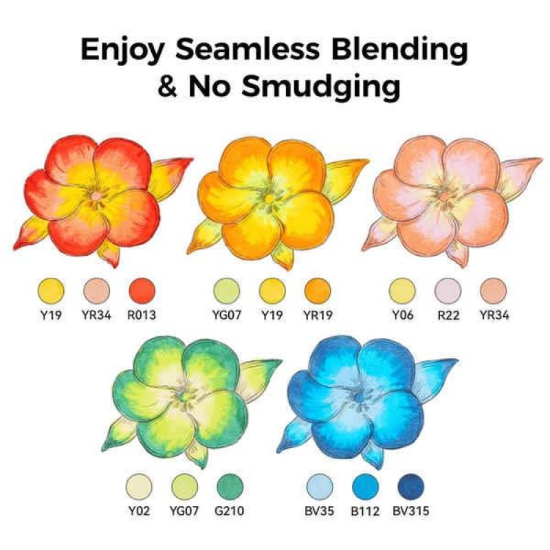 Ohuhu Σετ 36 Μαρκαδόρων Οινοπνεύματος Honolulu Plus Με Διπλή Μύτη Supreme Rubber Brush - Chisel