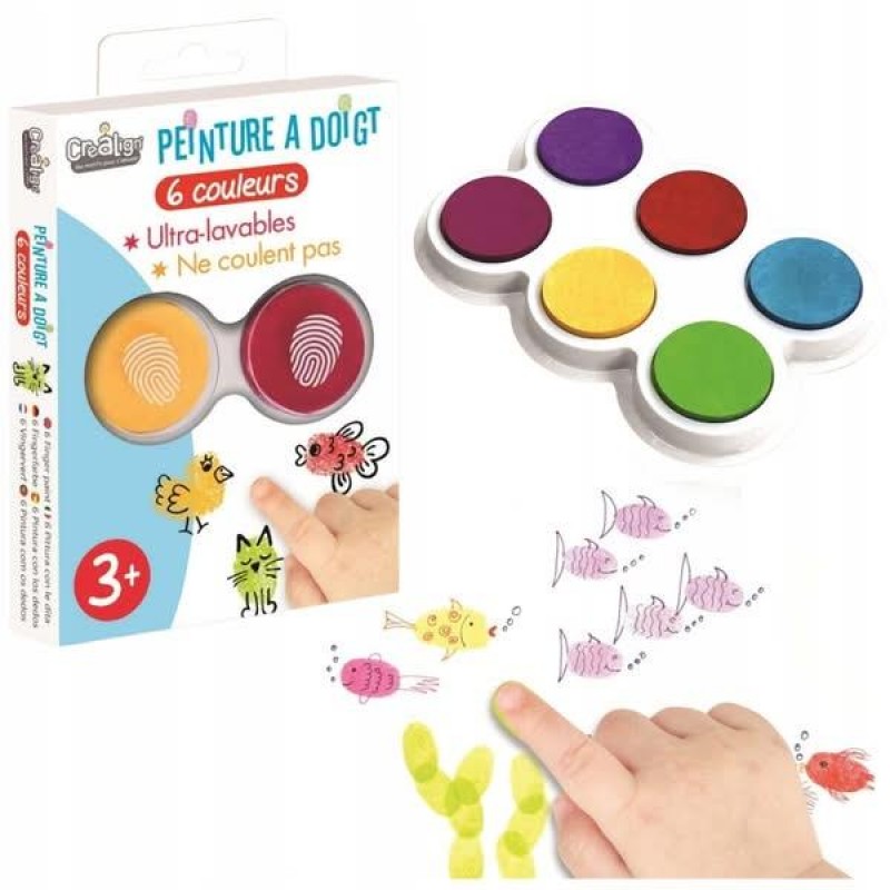 Crealign Δαχτυλομπογιές 6 Χρώματα