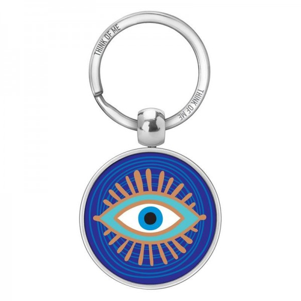 Μεταλλικό Μπρελόκ 3,6cm Γούρι Μάτι Σκούρο Μπλε-Χρυσό