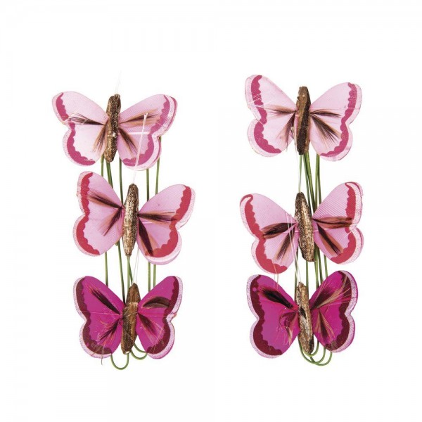 Πεταλούδες 2x4cm Ρόζ 6τεμ Πεταλούδες 2x4cm Ρόζ 6τεμ