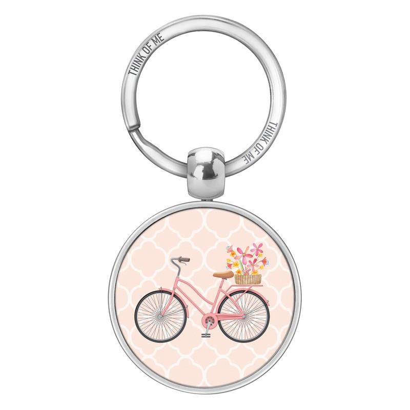Μεταλλικό Μπρελόκ 3,6cm Ποδήλατο Με Λουλούδια