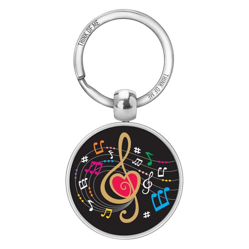 Μεταλλικό Μπρελόκ 3,6cm Νότες Μαύρο Φόντο