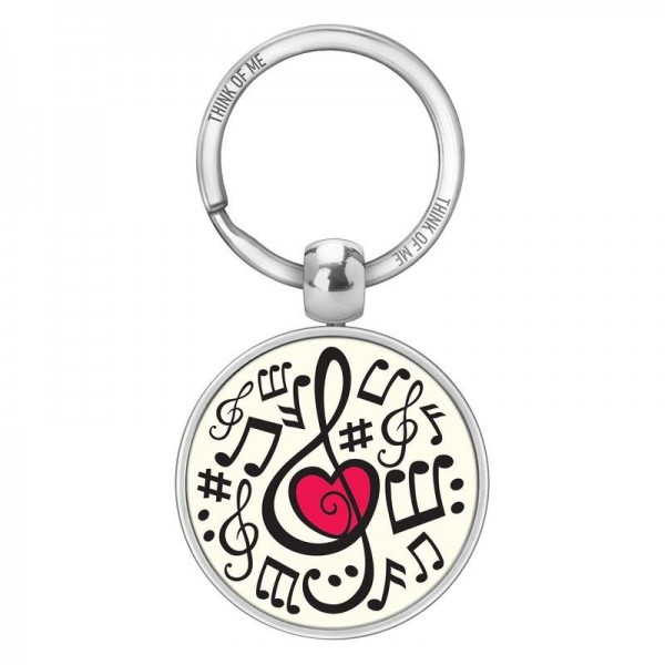 Μεταλλικό Μπρελόκ 3,6cm Νότες Άσπρο Φόντο