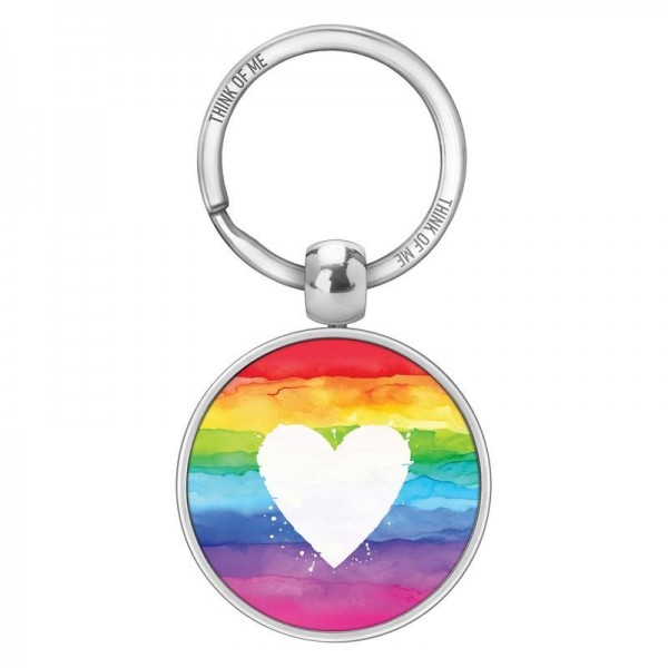 Μεταλλικό Μπρελόκ 3,6cm Καρδιά Άσπρη