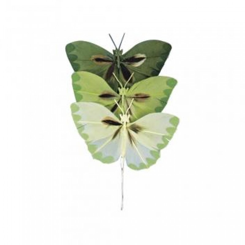 Διακοσμητικές Πεταλούδες Πράσινες 2x4cm 6τεμ