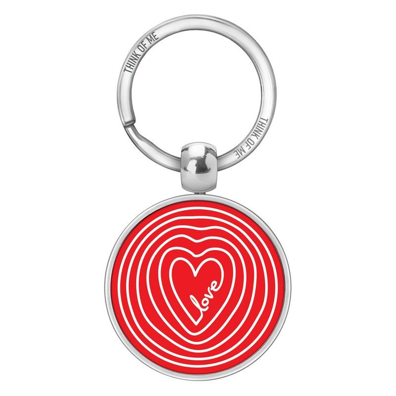 Μεταλλικό Μπρελόκ 3,6cm Ομόκεντρες Καρδιές Love