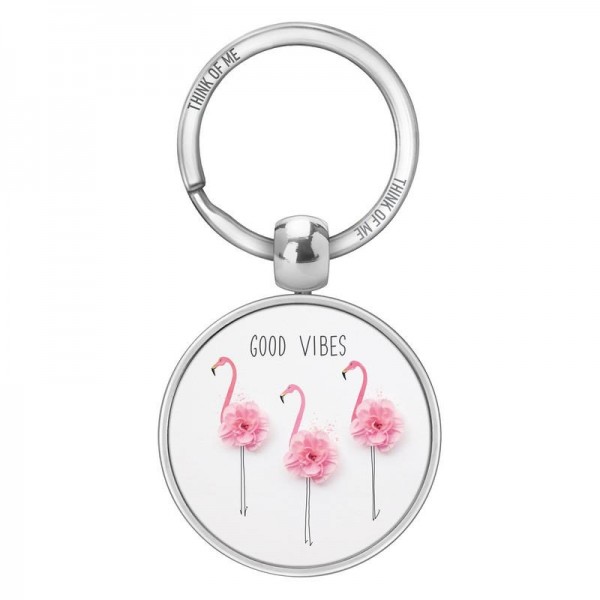 Μεταλλικό Μπρελόκ 3,6cm Good Vibes Φλαμίνγκο