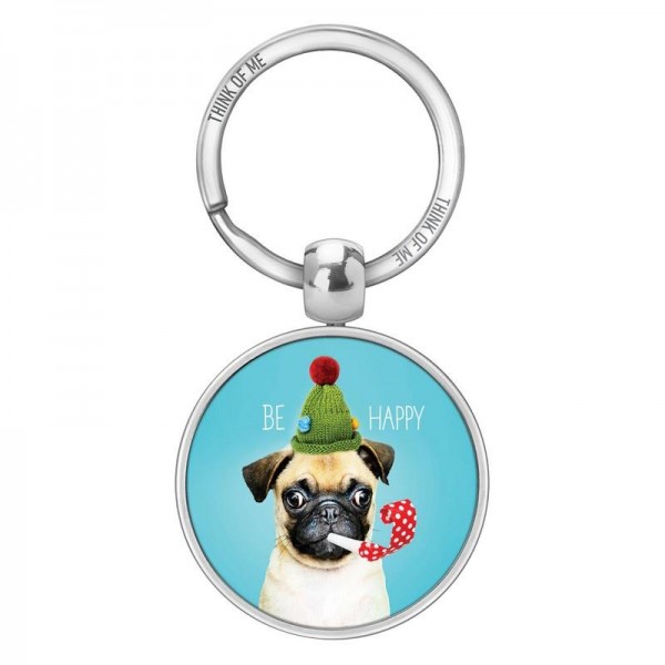 Μεταλλικό Μπρελόκ 3,6cm Σκύλος Be Happy