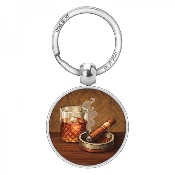 Μεταλλικό Μπρελόκ 3,6cm Ουίσκι Και Πούρο