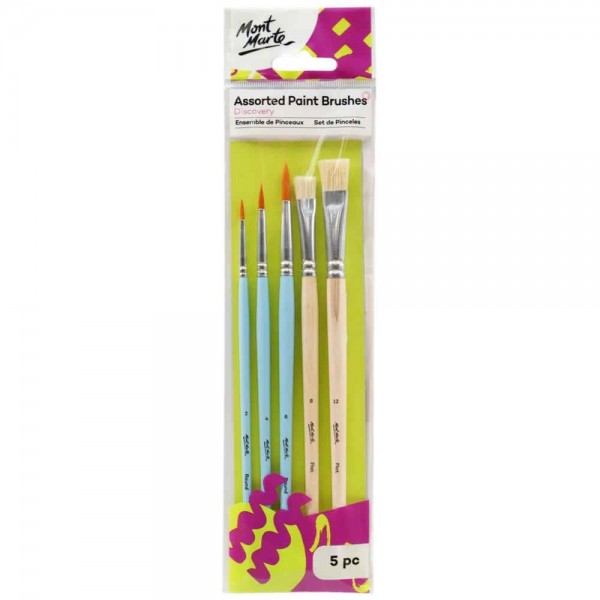 Mont Marte 5 Πινέλα Χειροτεχνίας Νο 2-4 -8 + 8-12