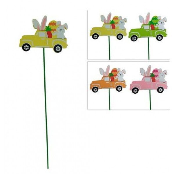 Πασχαλινό Διακοσμητκό Στικ Αυτοκίνητο με Λαγό 25cm Πασχαλινό Διακοσμητκό Στικ Αυτοκίνητο με Λαγό 25cm