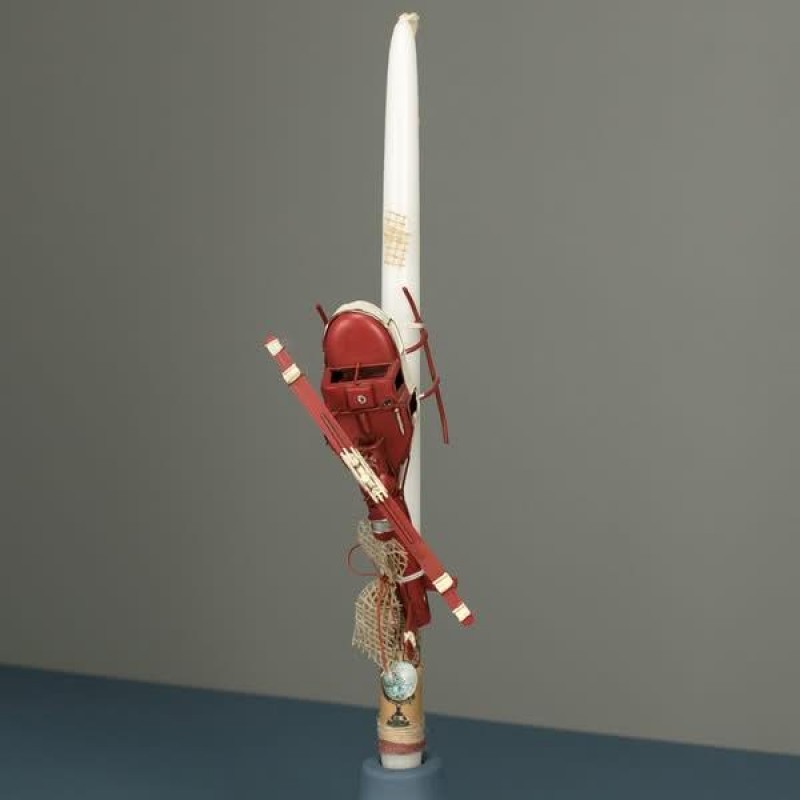 Λαμπάδα Λευκή με Ελικοπτερο