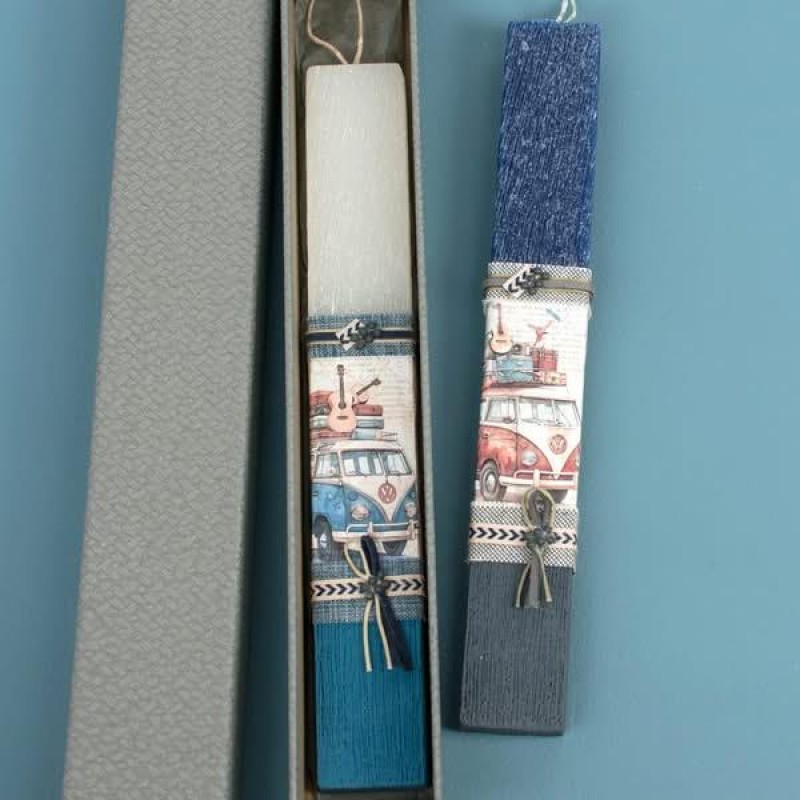 Λαμπάδα Πλακέ Κοντή Βανάκι WV