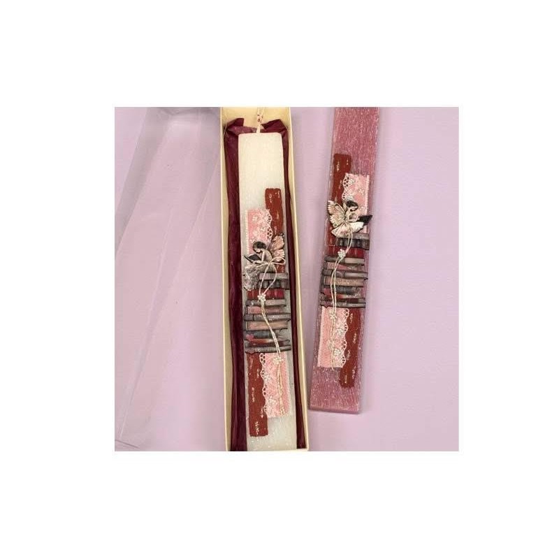 Λαμπάδα Πλακέ Κοντή Νεράιδα Πάνω σε Βιβλία