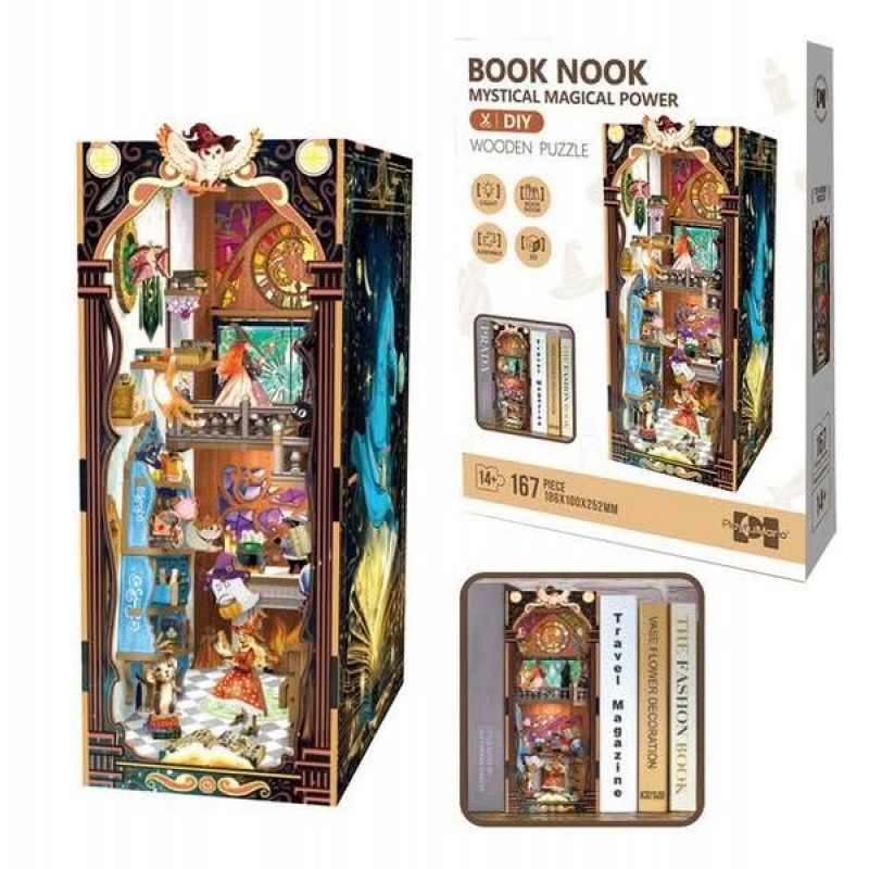 Book Nook Ξύλινο 3D Puzzle με Φωτισμό Mystical Magical Power