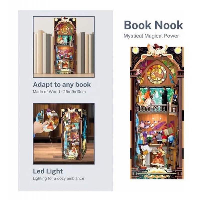 Book Nook Ξύλινο 3D Puzzle με Φωτισμό Mystical Magical Power