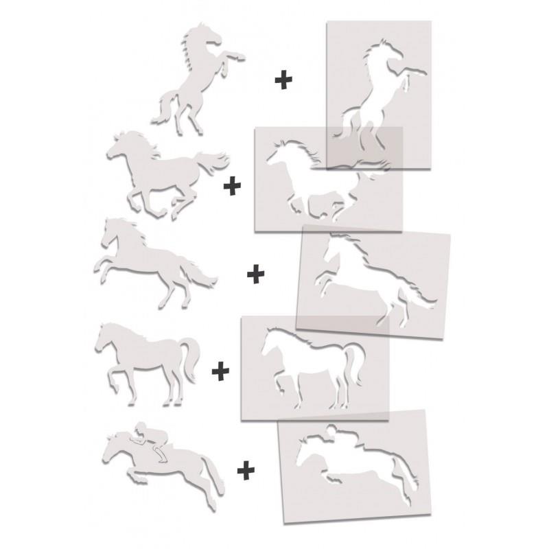 Crealign 6 Μεγάλα Στένσιλ με Άλογα