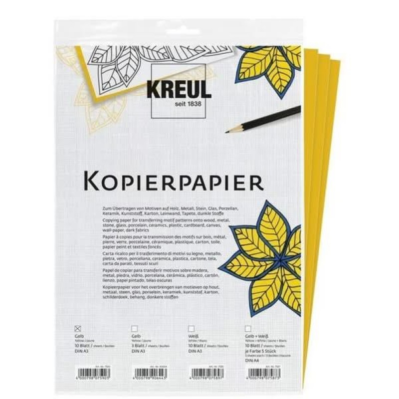 3 Φύλλα Καρμπόν Κίτρινο A3 (46x36,5cm)