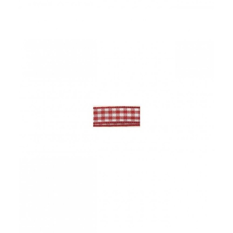 Κορδέλα Καρό 10mm 6.3m Κόκκινη
