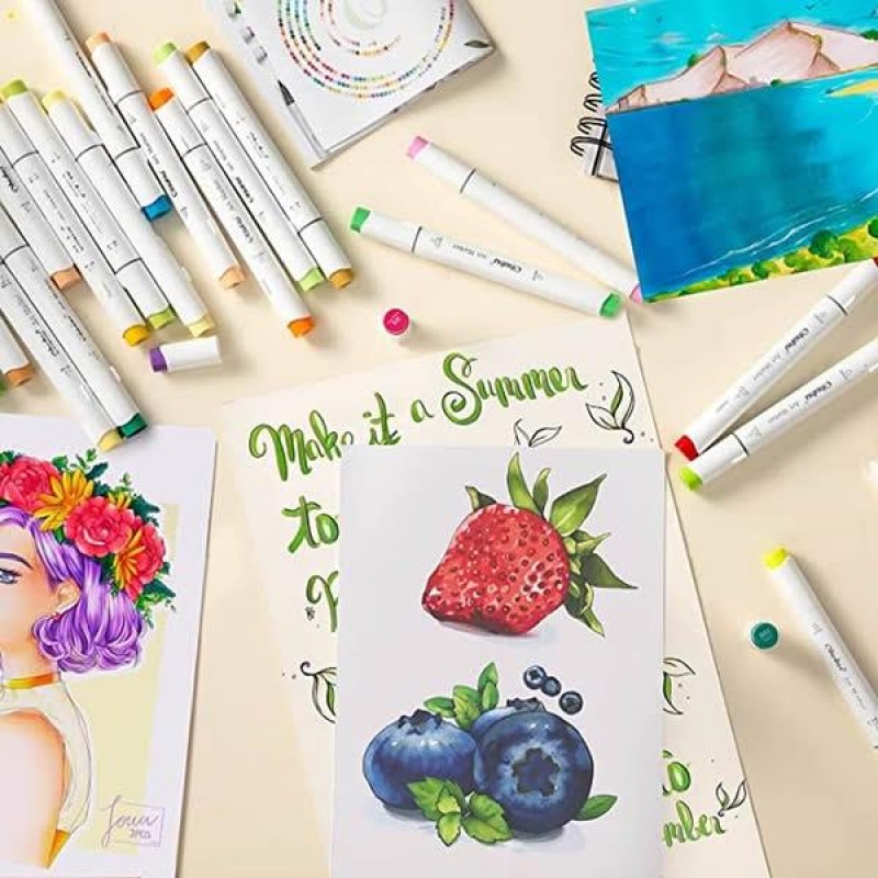 Ohuhu Σετ 72 Μαρκαδόρων Οινοπνεύματος Honolulu Με Διπλή Μύτη Πινέλο - Πλακέ