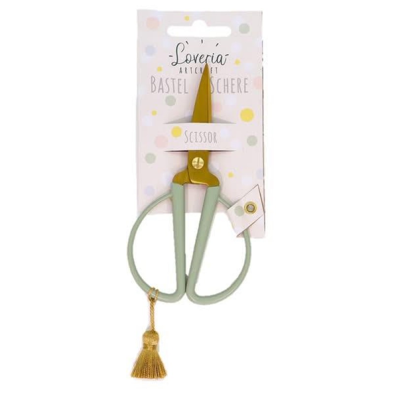 Loveria Ψαλίδι Χειροτεχνίας Πράσινο Παστέλ - Χρυσό 14,5cm