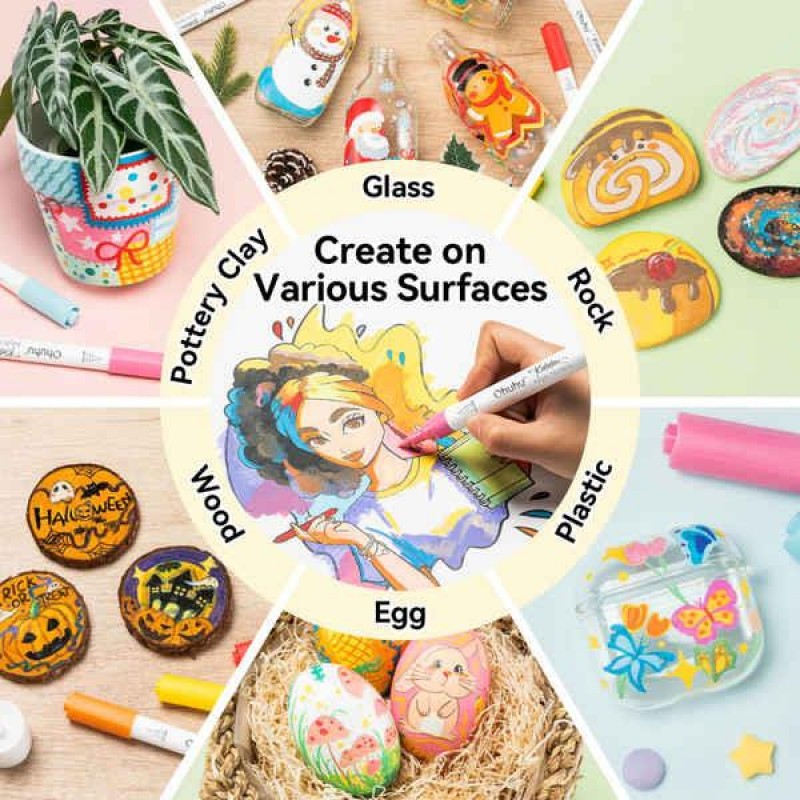 Ohuhu Kalalau Σετ 30 Ακρυλικών Μαρκαδόρων με Μύτη Πινέλο