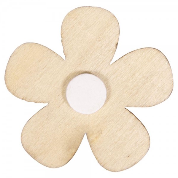 Ξύλινα Διακοσμητικά Floral 3.3-3.6cm 10τεμ