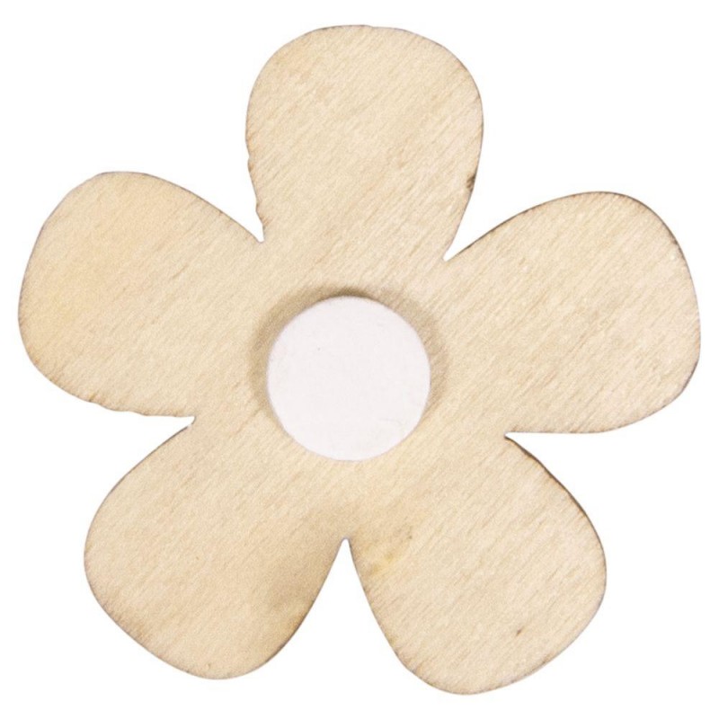 Ξύλινα Διακοσμητικά Floral 3.3-3.6cm 10τεμ