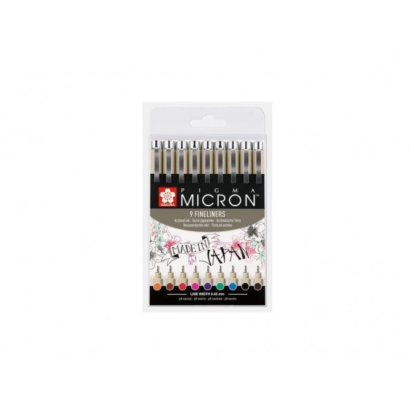 Σετ 9 Pigma Micron Fineliners Χρωματιστά 05 Σετ 9 Pigma Micron Fineliners Χρωματιστά 05