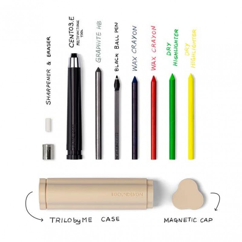 TRILObyME All-in-one Pencil Case Ivory